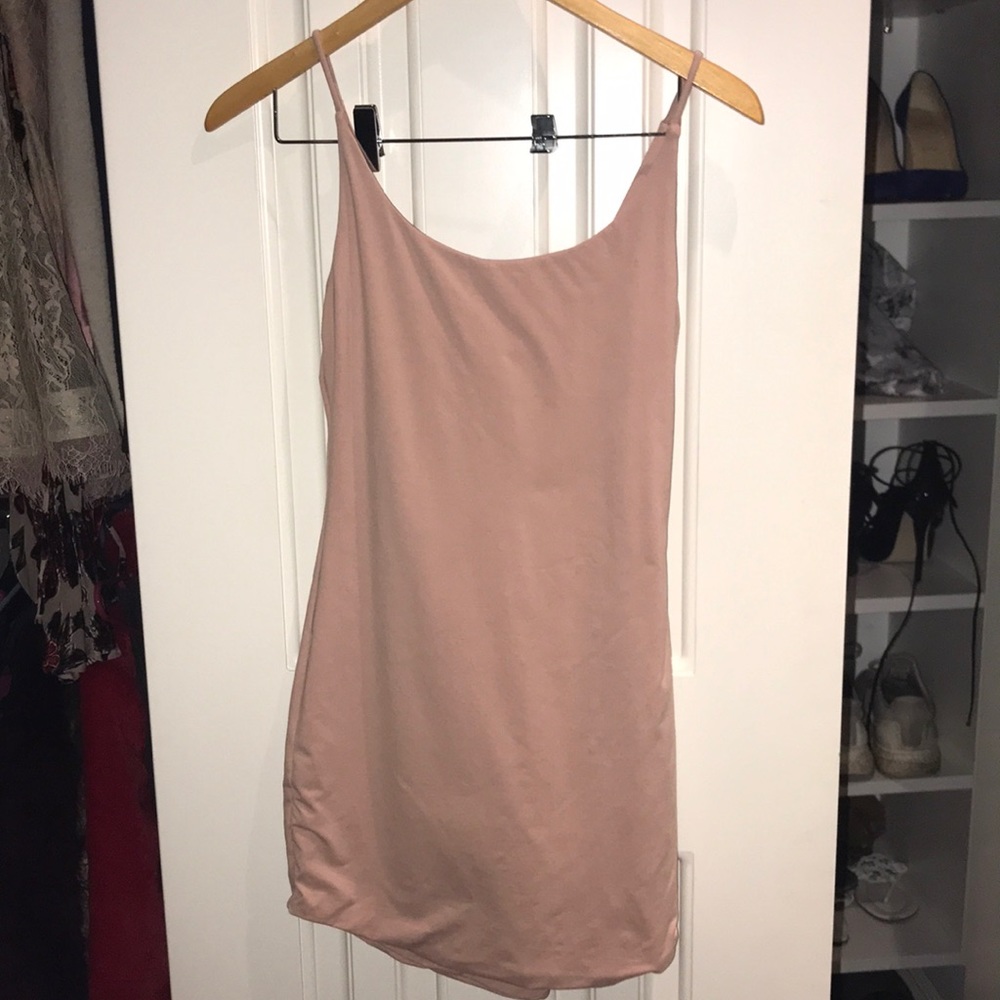 Nudish pink body hugging dress